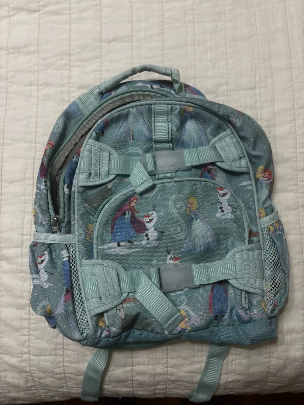 Pottery Barn Kids Frozen Light Blue Character Backpack